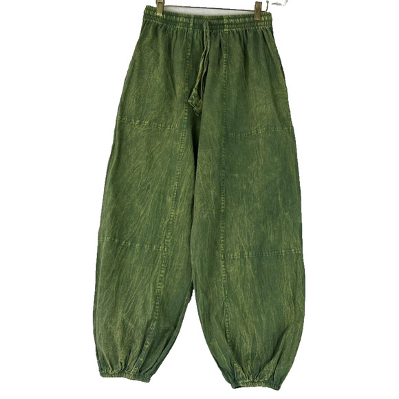 Rhea Joggers Women's Size Small Green Acid Wash Harem Style Drawstring Cuffed - Picture 2 of 9